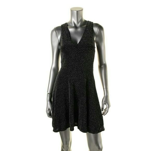 AQUA stretchy metallic skater dress M new - Picture 1 of 1